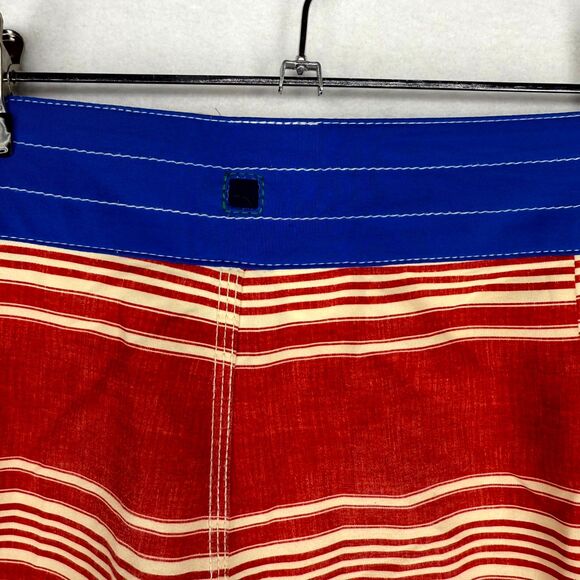 Sperry Top-Sider Red and Blue Striped Swim Board Shorts Mens‎ Size 34 - Picture 7 of 10